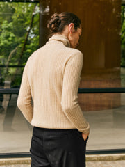 100% Cashmere Cable - Knit Turtleneck Sweater - Callalina