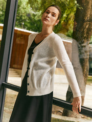 100% Cashmere V - Neck Classic Cardigan - Callalina