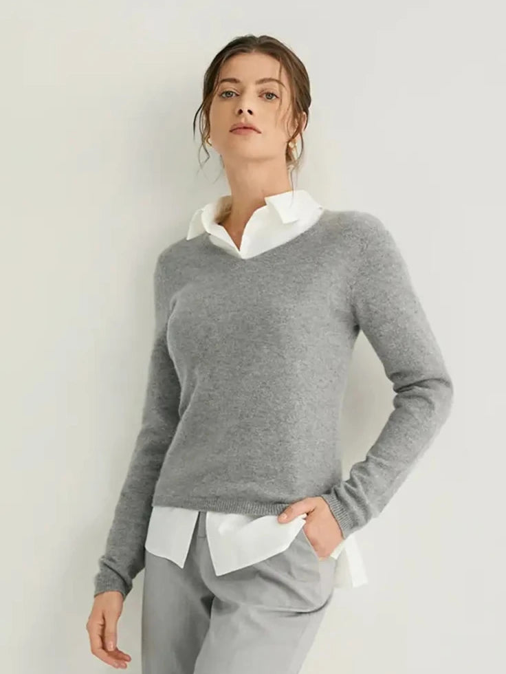 100% Cashmere V-Neck Sweater