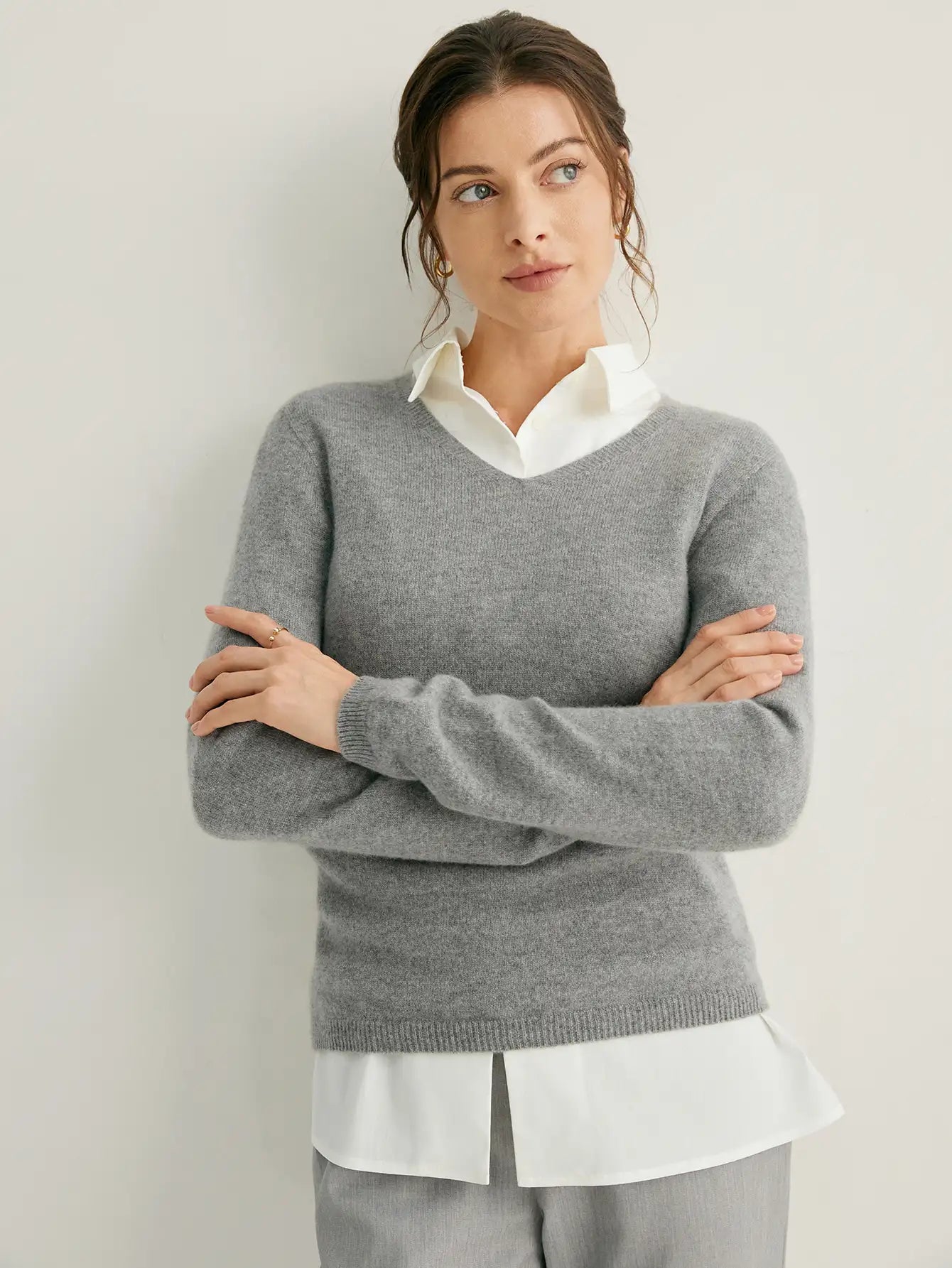 100% Cashmere V-Neck Sweater