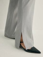 Wool-blend Side Slit Hem Straight Leg Pants