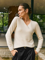 100% Cashmere V-Neck Sweater