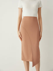 Asymmetric Hem High Rise Pencil Skirt - Callalina