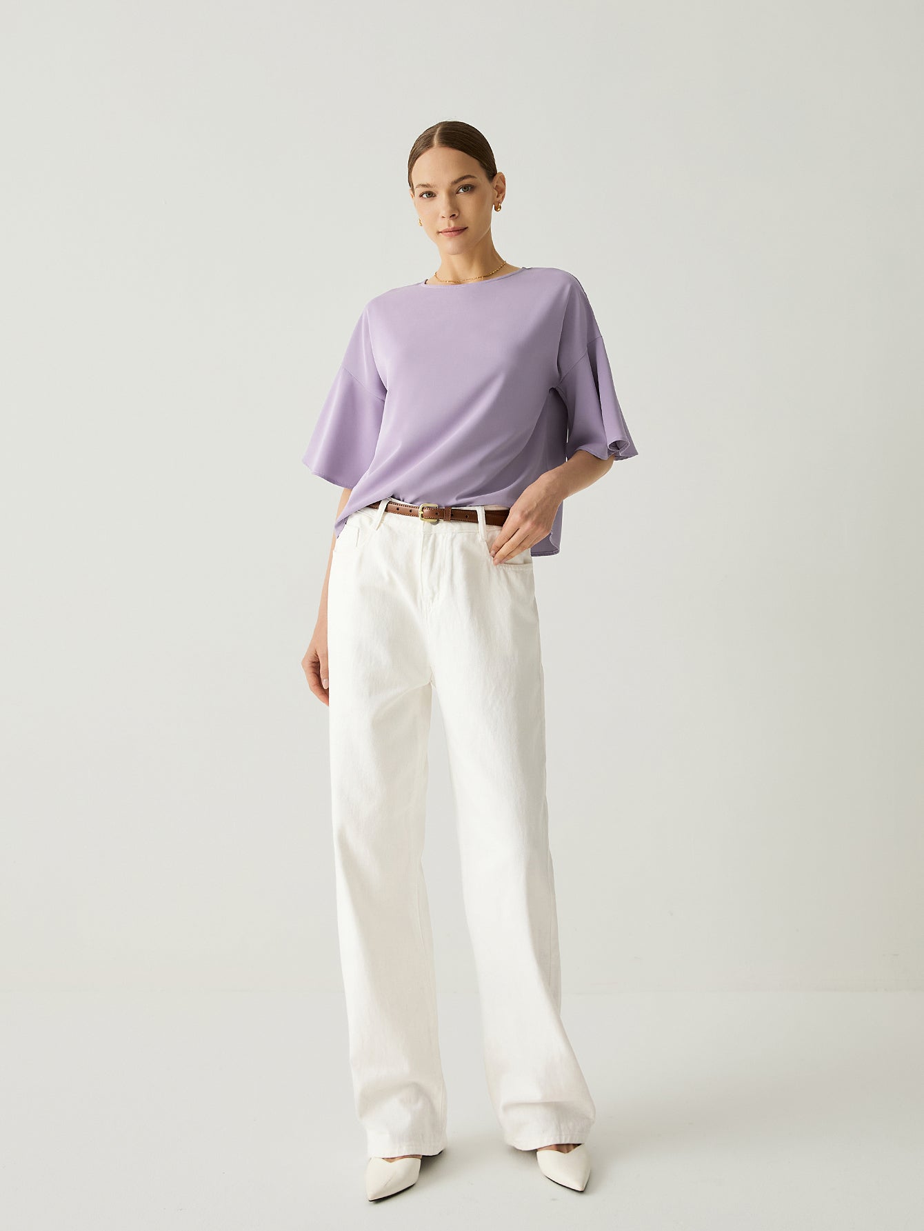 Butterfly Sleeves Boxy Fit Blouse - Callalina