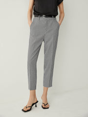 Gingham High Rise Cropped Pants - Callalina