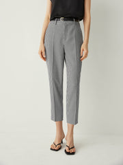 Gingham High Rise Cropped Pants - Callalina