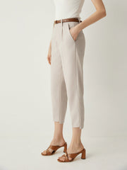 High - Low Hem High Rise Cropped Pants - Callalina