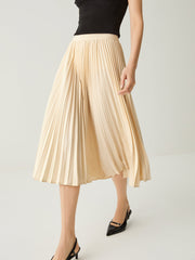 High Rise A - Line Flowy Pleated Skirt - Callalina