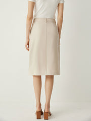 High Rise A - Line Skirt With Mid - Front Slit - Callalina