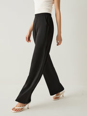 Recycled Fiber Straight - Leg Pants With Elastic Waist - Callalina