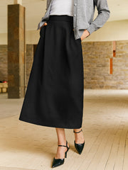 Wool - blend Classic A - line Skirt - Callalina