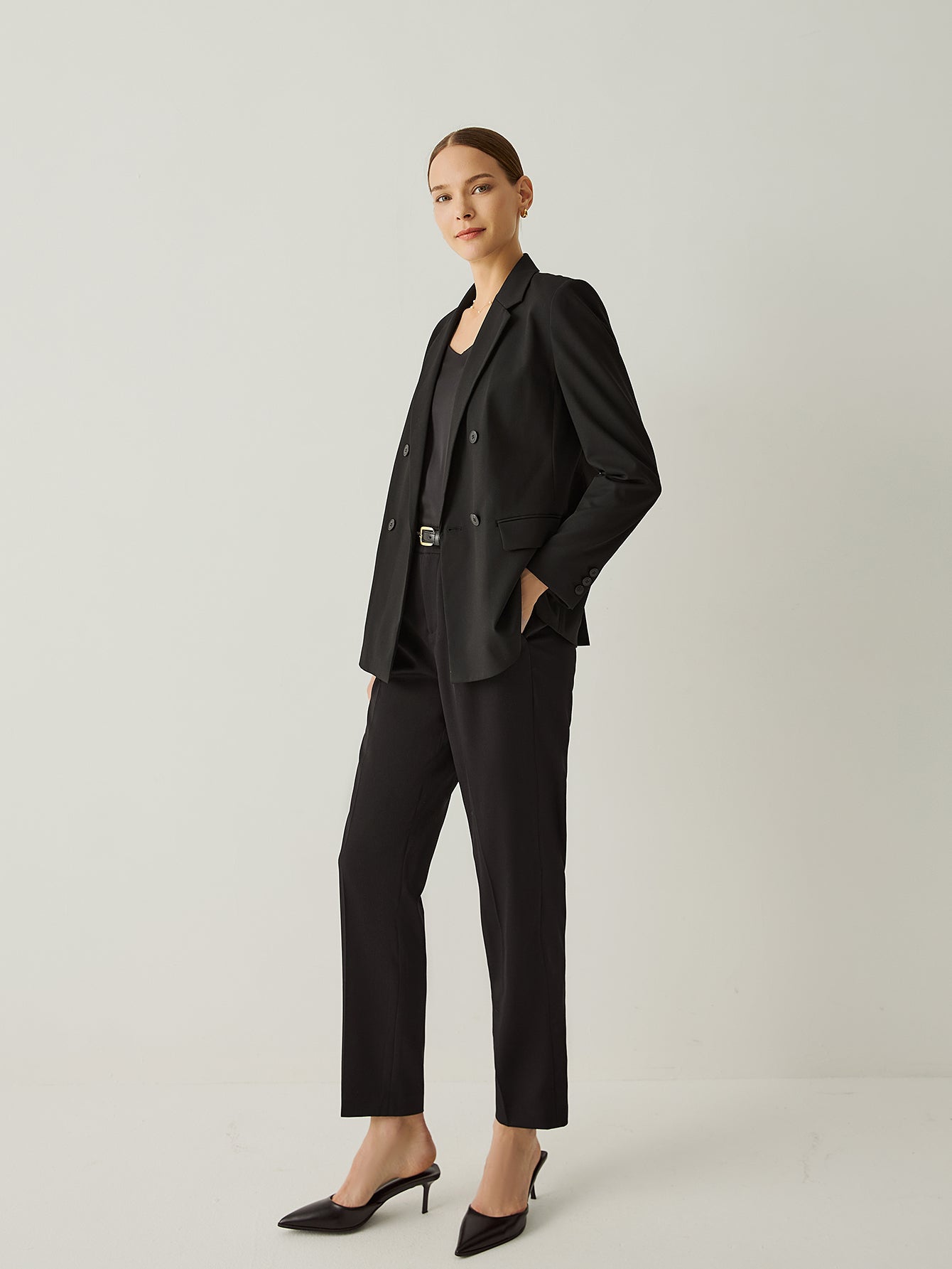 Wool - blend High Rise Classic Cropped Pants - Callalina