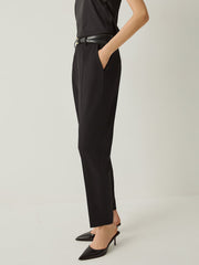 Wool - blend High Rise Classic Cropped Pants - Callalina