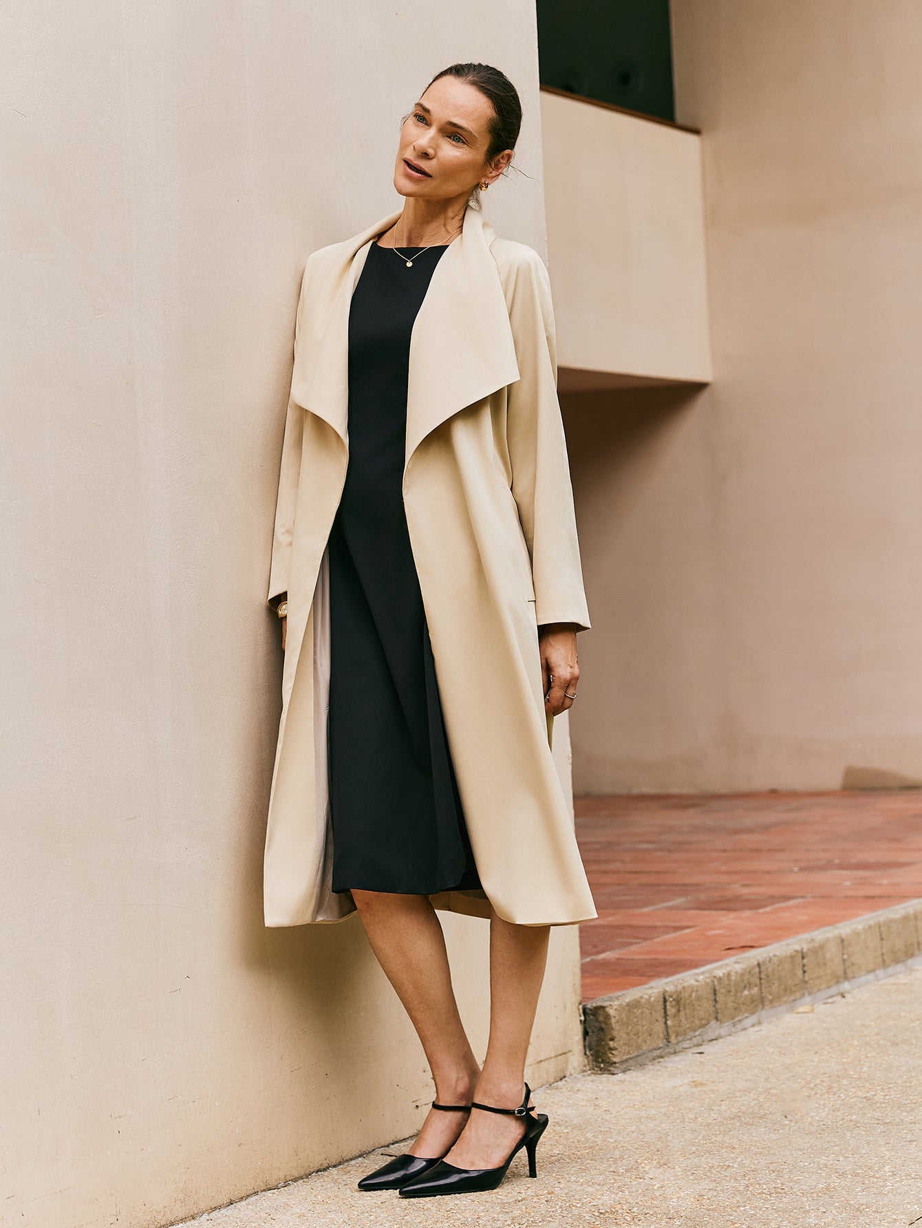 Wool - blend Oversized Shawl Collar Wrap Coat With Belt - Callalina